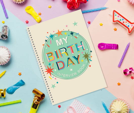 Birthday Interview Book – Memories Journal for Ages 1-12 (New Baby Gift)