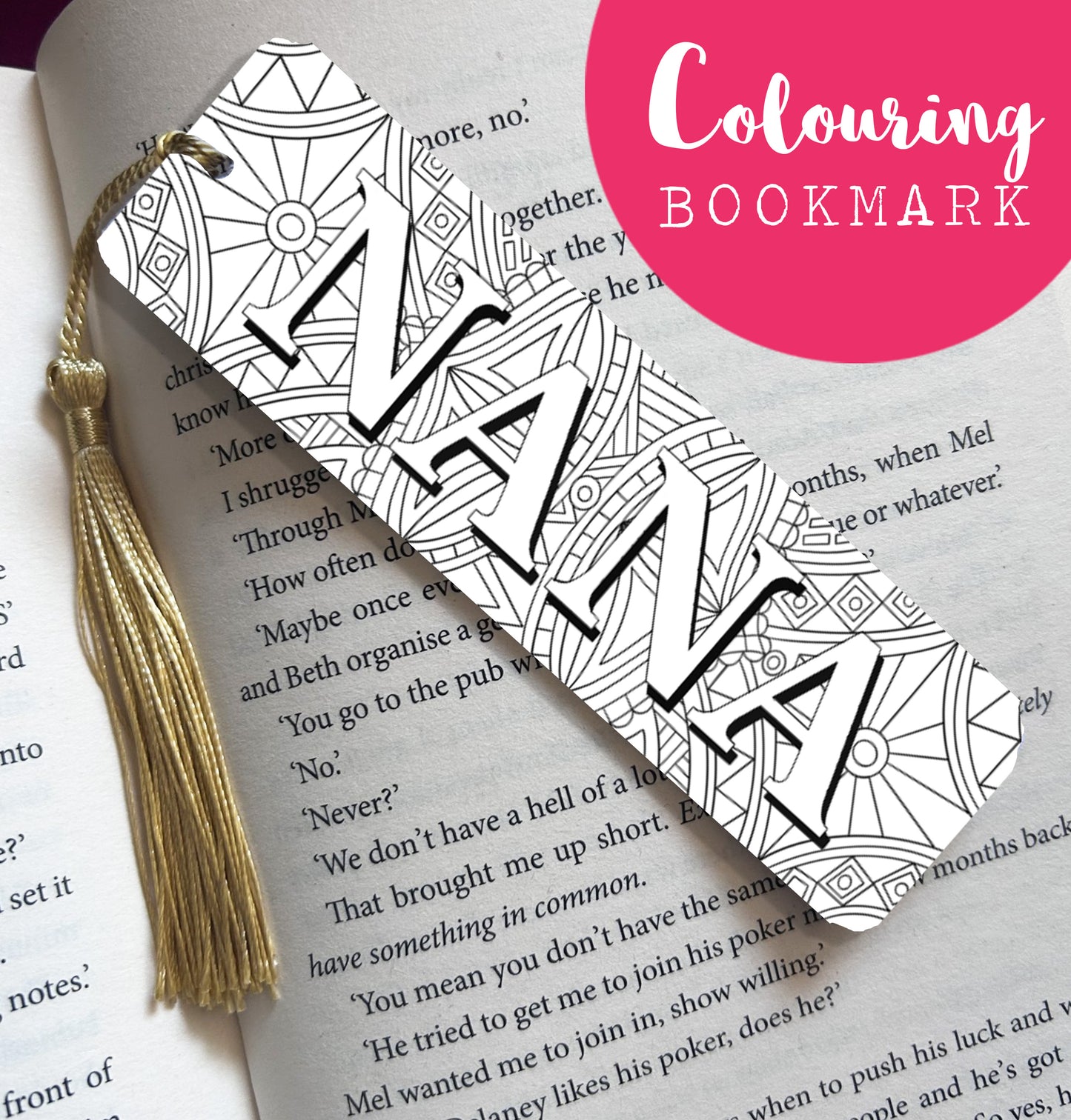 COLOURING Bookmark for Mum/Mom/Mam/Grandma/Nanny/Nana/Nan - Mother's Day gift - Birthday gift