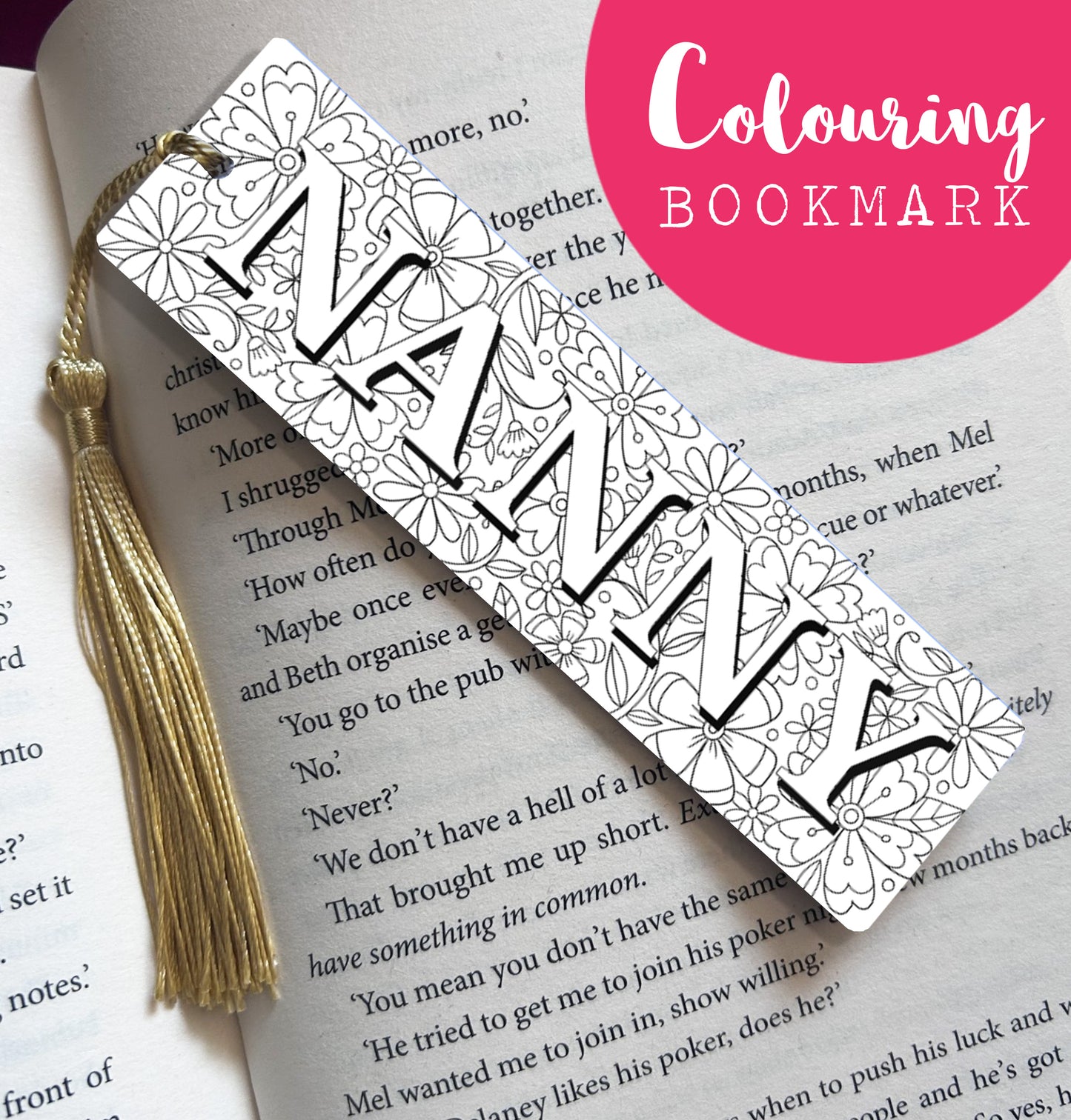 COLOURING Bookmark for Mum/Mom/Mam/Grandma/Nanny/Nana/Nan - Mother's Day gift - Birthday gift