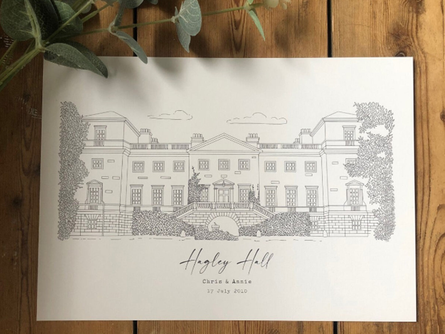 WEDDING Venue Print / Bespoke Wedding Venue Illustration