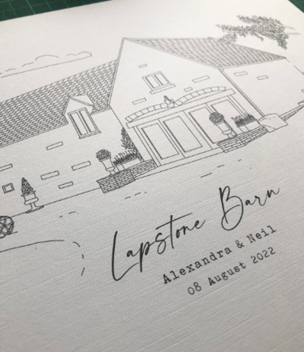 WEDDING Venue Print / Bespoke Wedding Venue Illustration
