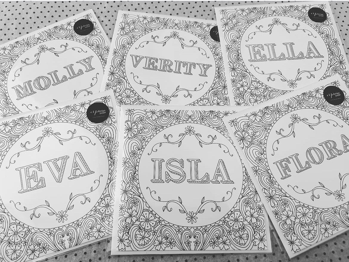 Personalised Name Colouring Card