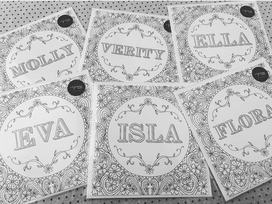Personalised Name Colouring Card