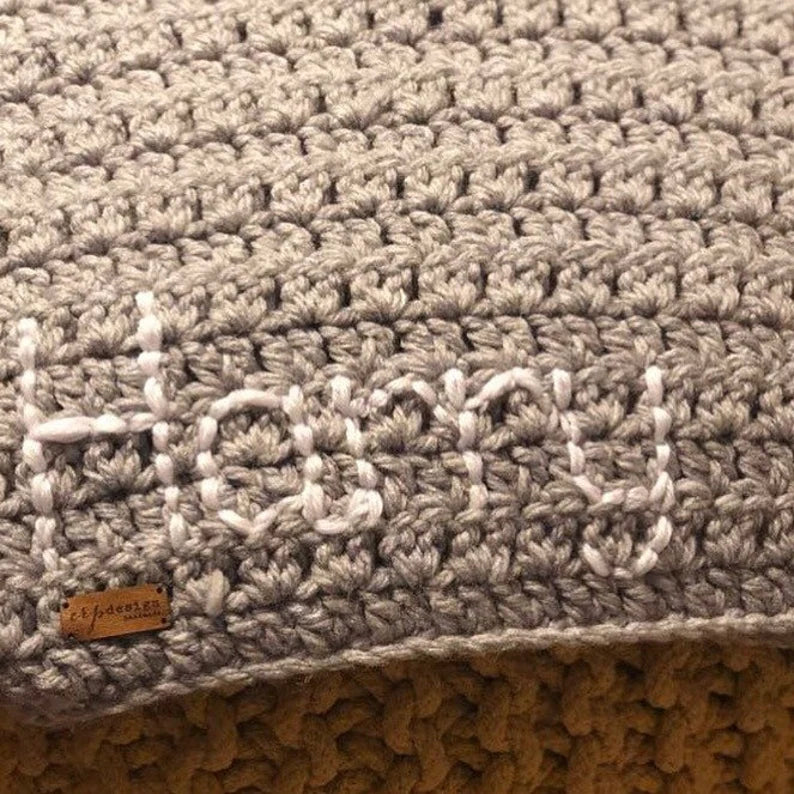 Personalised handmade crocheted baby/pram blankets