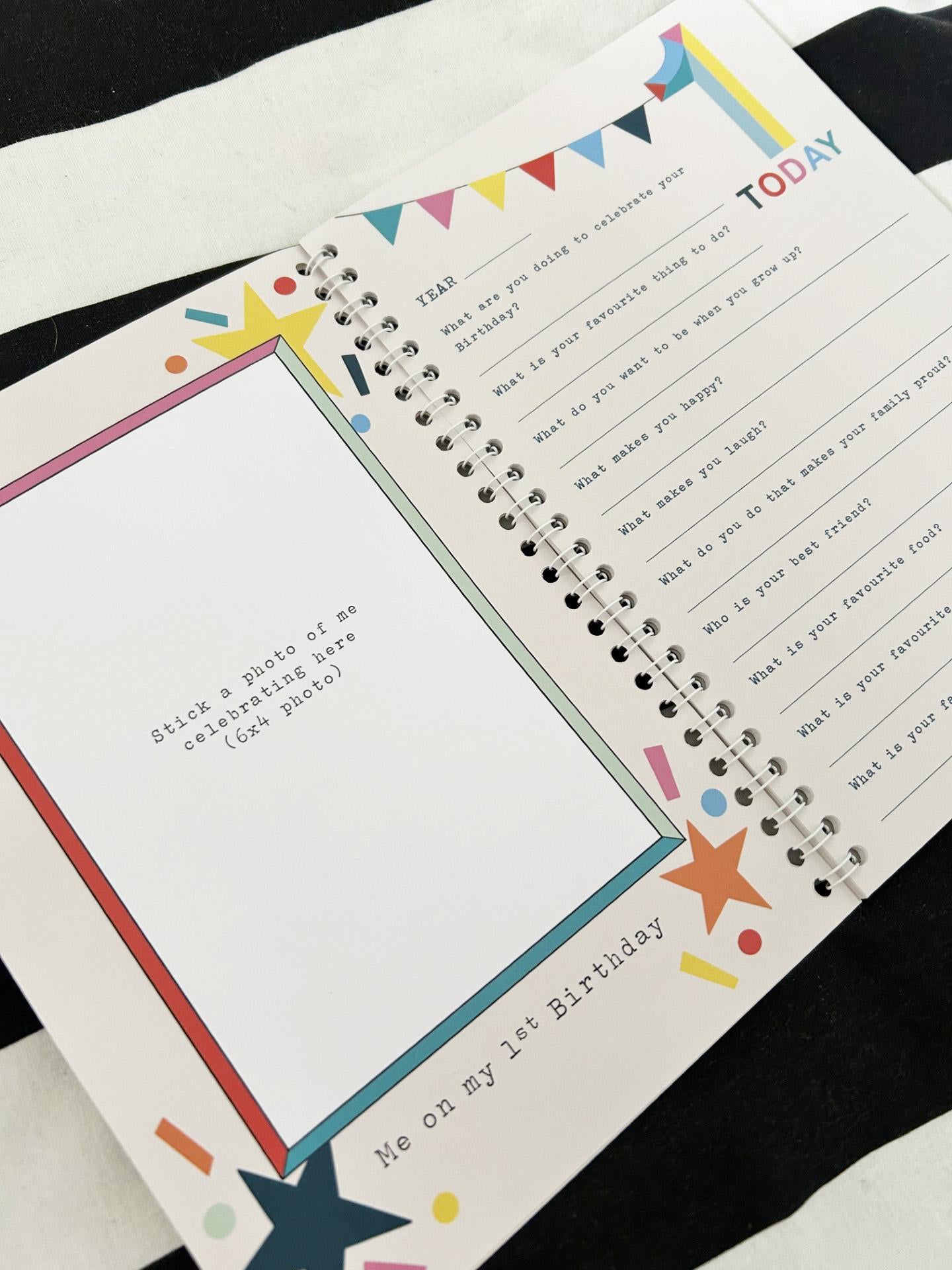 Birthday Interview Book – Memories Journal for Ages 1-12 (New Baby Gift)
