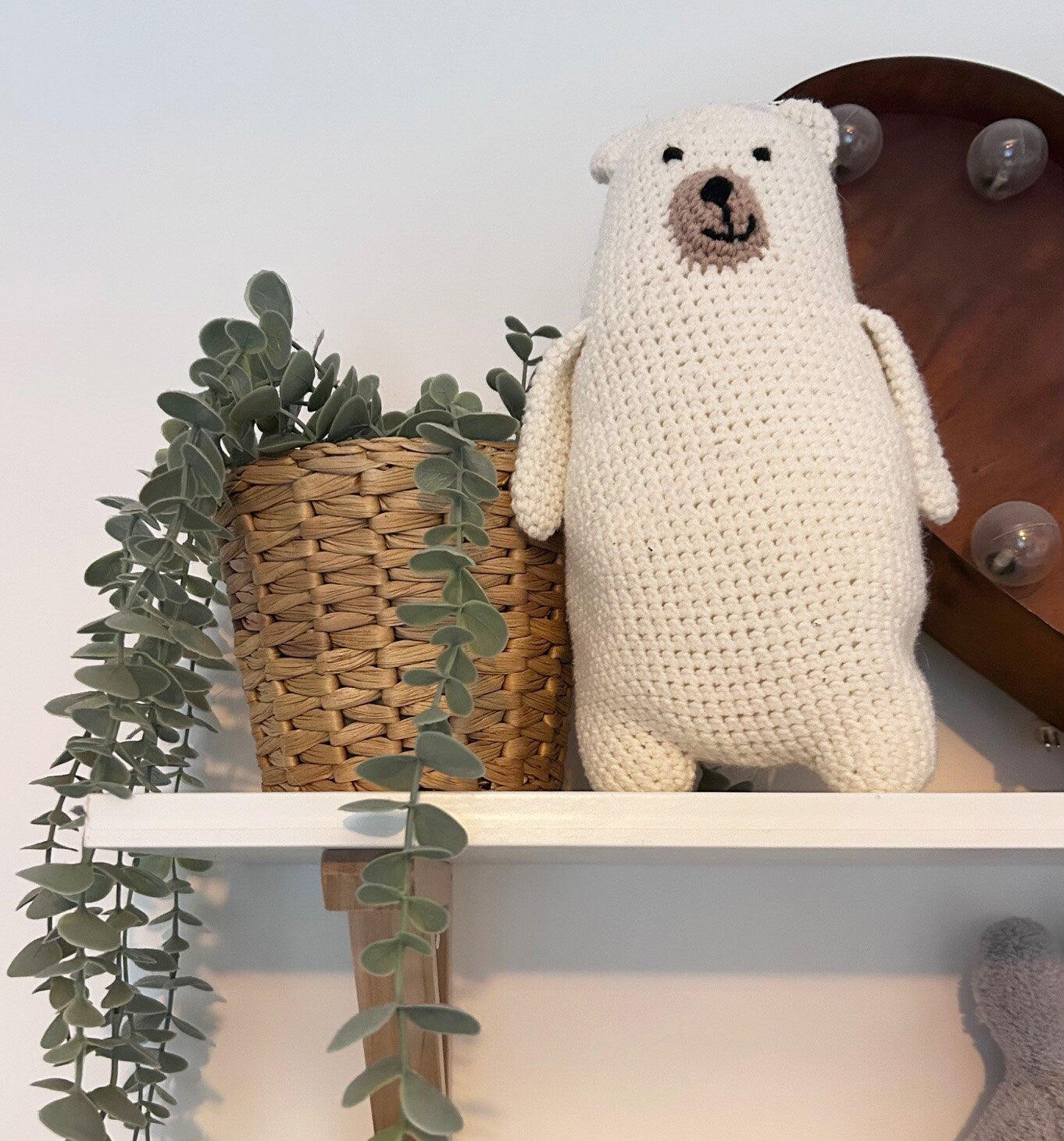 Crocheted teddy bear, personalised teddy bear, first teddy